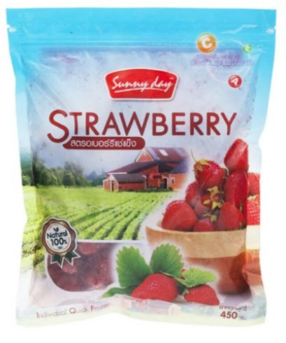 สตอเบอรี่แช่แข็ง ซันนี่เดย์  450 กรัม (Sunny Day Frozen Strawberry 450 g.) (ยกลัง 12 แพ็ค)