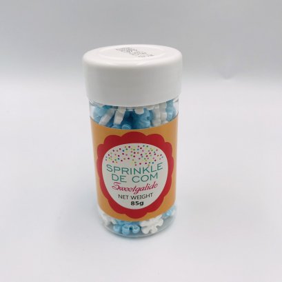 เม็ดน้ำตาล รูปเกล็ดหิมะ (ฟ้า-ขาว)