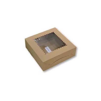 HP032 กล่องเค้กแฮนด์เมค สีวอลนัท เจาะ ทรงเตี้ย 0.5 P 10 ชิ้น