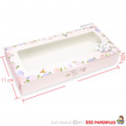 BK62W-016 กล่องบราวนี่ 6 ชิ้น ลายดอกไฮเดรนเยีย 5 ชิ้น (ยกแพ็ค20ชิ้น)