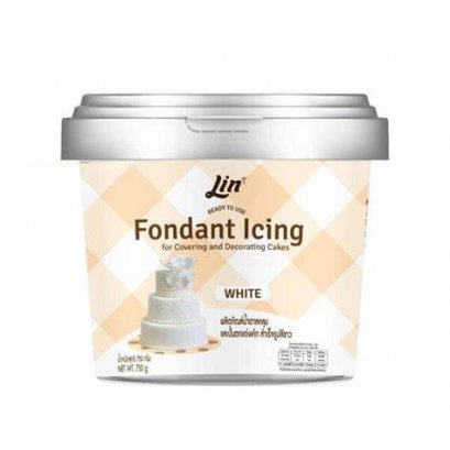 น้ำตาลคลุมเค้ก สีขาว ลิน 750 กรัม (Lin Fondant Icing (White) 750 g.)