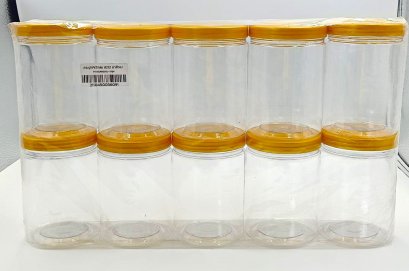 กระปุกPETกลม 8212GL ฝาสีทอง (10ชิ้น/แพ็ค)