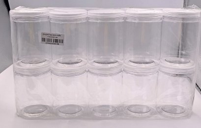 กระปุกPETกลม 8212PP ฝาสีใส (10ชิ้น/แพ็ค)