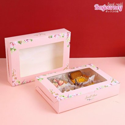 กล่องทรงแบน ลายสวีท พีโอนี 20x28.5x5.5เซนติเมตร (20ใบ/แพ็ค)