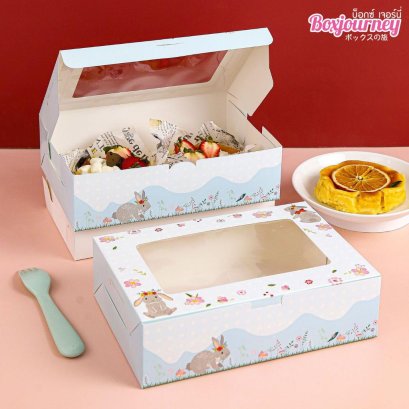 กล่องทรงแบน ลายแรบบิท การ์เด้น 15x22x6.2 เซนติเมตร (20ใบ/แพ็ค)