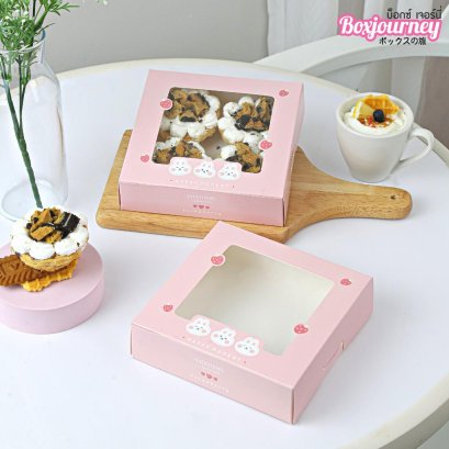 กล่องบราวนี่ลาย rabbit &amp; Strawberry (20ใบ/แพ็ค)