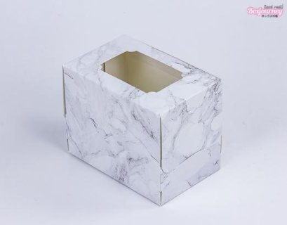 กล่องเค้ก 1 ชิ้น ลายมาร์เบิล ไวท์วีนัส (20ใบ/แพ็ค)