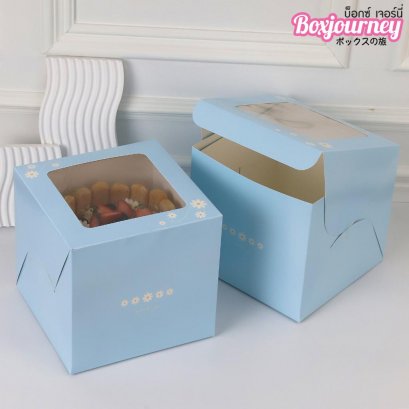 กล่องเค้ก 1 ปอนด์ ทรงสูง 20 ซม. ลายเดซี่แอนด์สกาย (10ชิ้น/แพค)