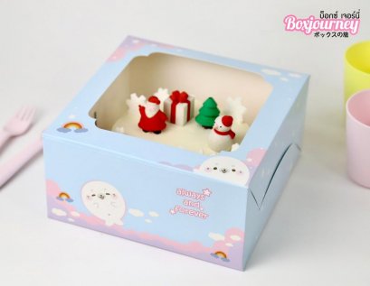 กล่องเค้ก 1 ปอนด์ ลายเลิฟอุ๋ง  (20ชิ้น/แพค)