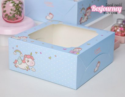 กล่องเค้ก 2 ปอนด์ ลายเบบี้ยูนิคอร์นบลู (20ชิ้น/แพค)