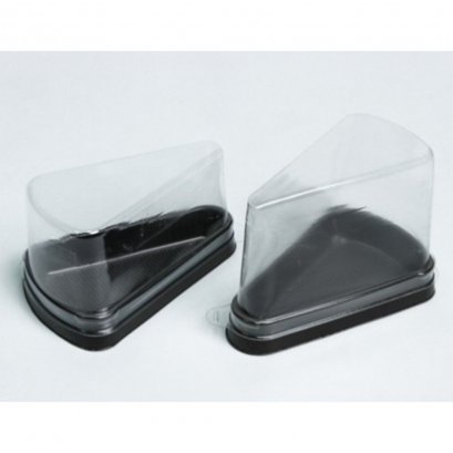 กล่องเค้กสามเหลี่ยม E-61+ฝาสีน้ำตาล (ยกลัง 15 แพ็ค)