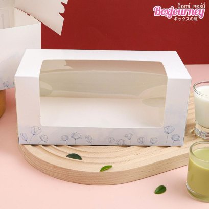 กล่องแยมโรล พร้อมฐาน หน้าต่างวีเชฟ ลายเบลฟลาวเวอร์ 22 เซนติเมตร (20ใบ/แพ็ค)