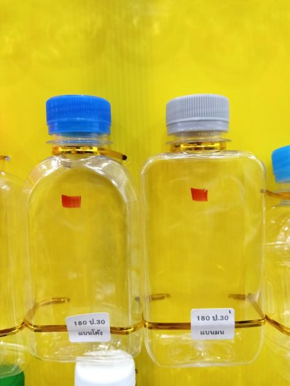 ขวด PET ทรงแบนมน 180 ปาก 30 17g ใส (25 ใบ/แพ็ค)