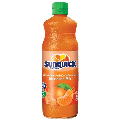 น้ำส้มแมนดาริน ซันควิก 840 มิลลิลิตร (Sunquick Mandarin mix 850 ml) (ยกลัง 6 ขวด)