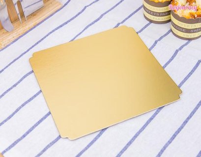 ฐานรองเค้ก 3 ปอนด์ สีทองด้าน ขอบหยัก (20ชิ้น/แพค)