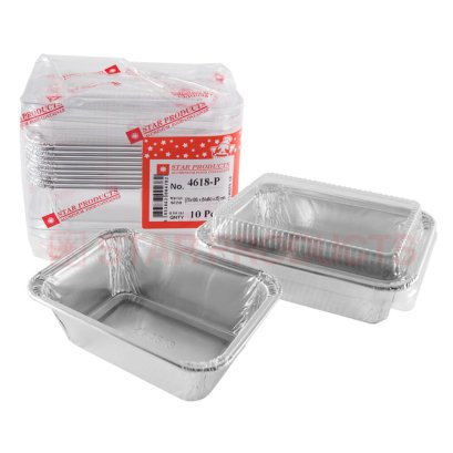 ถาดฟอยล์ 4618-P พร้อมฝา 160ml. สตาร์โปรดักส์ (ยกลัง 50 แพ็ค)