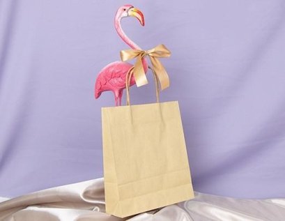 ถุงกระดาษน้ำตาลหูเกลียว 22x8x26 ซม. (50ชิ้น/แพ็ค)