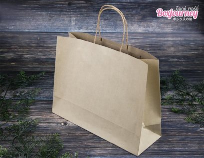 ถุงกระดาษน้ำตาลหูเกลียว 32x11x24 ซม.  (50ชิ้น/แพ็ค)