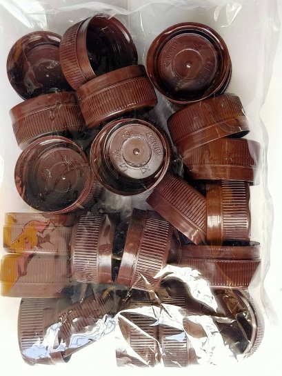 ฝาขวด PET ปาก 30 สีน้ำตาล 25 ชิ้น (150 ชิ้น/แพ็ค)