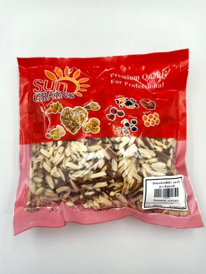 อัลมอนด์แท่งติดผิว (ตรา ซันเกรนส์) 500 g  Almond sticks Sierra Valley 500g.