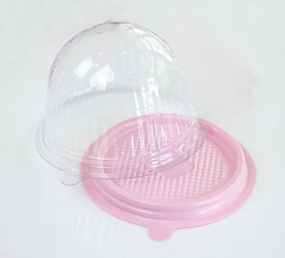 เค้ก 5.5*4.5CM. ชมพู+ฝา (100ชิ้น/แพค)