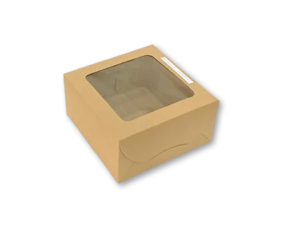 HP084 กล่องเค้กแฮนด์เมค สีขาว เจาะ ทรงสูง 0.5 P 10 ชิ้น (ยกลัง 5แพ็ค)