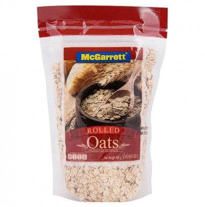 แผ่นข้าวโอ๊ตอบ ตราแม็กกาแรต 400 กรัม (ยกลัง 20 ชิ้น) Rolled Oats Mcgarrett 400g.
