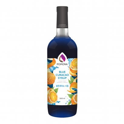 ไซรัปผลไม้ กลิ่นบลูครูลาโซ่ โพโมน่า 1000 มิลลิลิตร ( Blue Curacao syrup Pomona 1000 ml.)