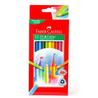 ดินสอสีไม้ Faber-Castell 12 สี ด้ามสามเหลี่ยม รุ่น 115853