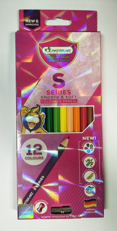 ดินสอสีไม้ Master Art รุ่น S-Series F12 จำนวน 12 สี