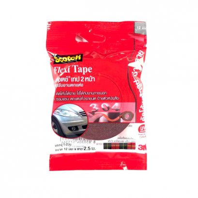 เทป 3M Scotch Flexi Tape สก๊อต เทป 2 หน้า สำหรับตกแต่ง 12mm X 2.5mm