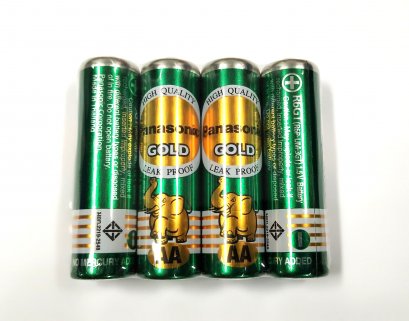 ถ่าน Panasonic Battery GOLD ขนาด AA สีทอง รุ่น R6GT/4SL แพ็ค 4 ก้อน