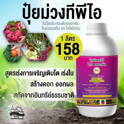 ปุ๋ยม่วง ทีพีไอ ขวดขนาด 1 ลิตร TPI Growth Organic Purple Liquid Fertilizer 1 Liter