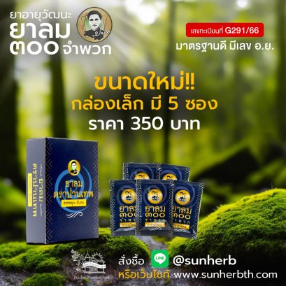 ยาลม(เล็ก) 300 จำพวก 1 กล่อง 5 ซอง