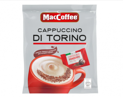 กาแฟสำเร็จรูป 3 in 1 МасСoffee Cappuccino Di Torino พร้อมผงช็อคโกแล็ต