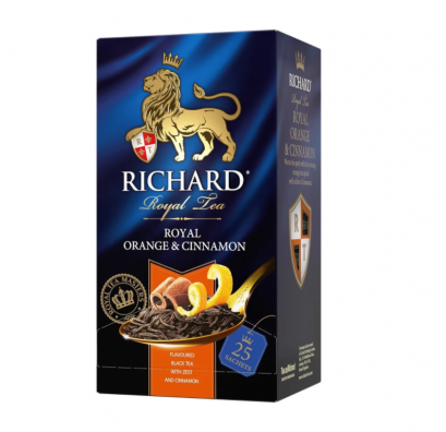 ชาดำ Richard orange &amp; cinnamon ขนาด 25 ซองชาดีแบรนด์ดังจากรัสเซีย