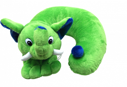 ПОДУШКА ИГРУШКА ДЛЯ ШЕИ ЗЕЛЁНЫЙ СЛОН