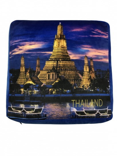 ПОДУШКА ДЛЯ СПИНЫ С ТАЙСКИМ ОРНАМЕНТОМ ГОЛУБАЯ