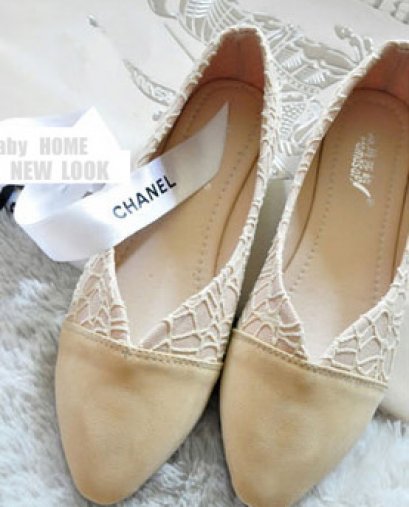 [[พร้อมส่ง]] [Ai-003] Aix++รองเท้า++รองเท้าคัทชูสีครีม