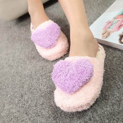 [[พร้อมส่ง]] [Ai-032-2] Aix++รองเท้า++รองเท้าใส่อยู่บ้าน Slipper ลายหัวใจ