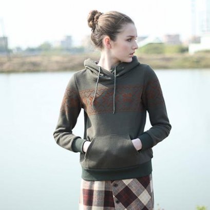  [[*พร้อมส่ง L]] [Bn-004] Bnana++เสื้อกันหนาว++เสื้อกันหนาวสีเขียวมีหมวกฮู้ด