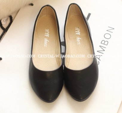  [[ไม่มีผลิตแล้วค่ะ]] [Cs-019] Crystal++รองเท้า++รองเท้าส้นเตี้ยสีดำใส่สบาย