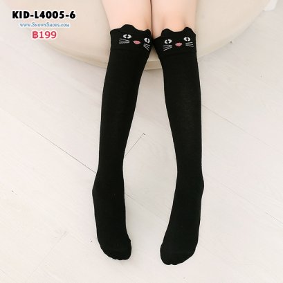 [พร้อมส่ง] [KID-L4005-6] ถุงเท้าเด็กลายการ์ตูนน่ารักลายแมวดำ(สำหรับเด็ก3-10ขวบ)