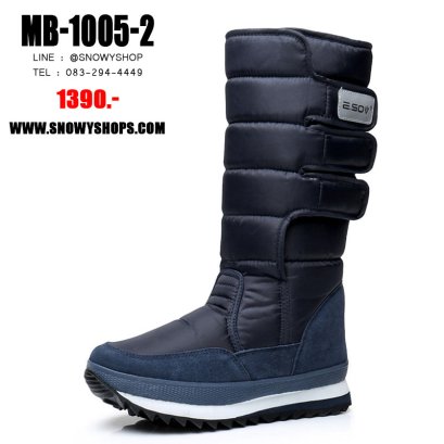 [พร้อมส่ง 41] [MB-1005-2] Snow Boots รองเท้าบู๊ทชายลุยหิมะสีน้ำเงิน ผ้ากันน้ำ กันหนาว ด้านในซํบขนกันหนาวสีขาว ใส่ติดลบกันหนาวได้เอาอยู่