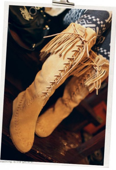 [[หมดสต๊อก] [Mi-191] Mimius++รองเท้าบู๊ท++รองเท้าบู๊ทสีน้ำตาลหุ้มข้อสูงผูกเชือก