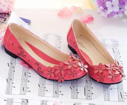  [[พร้อมส่ง35 36 37 38 40 41]] [Pm-023] Pangmama++รองเท้า++รองเท้าหุ้มข้อแต่งดอกไม้สีชมพู