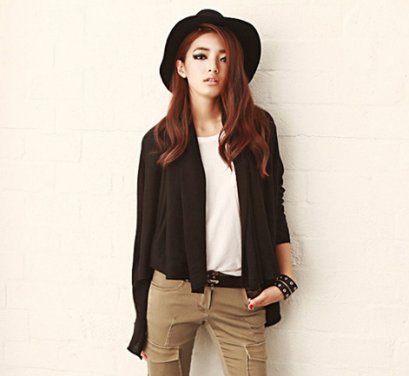  [[*พร้อมส่ง F ]] [SZ-9766] Style By SZ++เสื้อไหมพรม++เสื้อคลุมไหมพรมสีดำกันหนาวแขนยาว