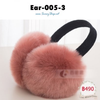  [พร้อมส่ง] [Ear-005-3] ที่ปิดหูกันหนาวสีชมพู ที่คาดสีดำ ขนนุ่มฟูค่ะ