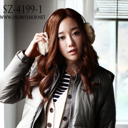  [[พร้อมส่ง]][SZ-4199-1] SZ หูกันหนาว หูกันหนาวสีเทาขนเฟอร์
