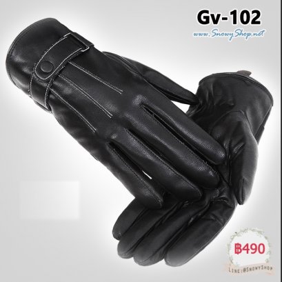 [PreOrder] [Gv-102] ถุงมือหนังกันหนาวชายสีดำ